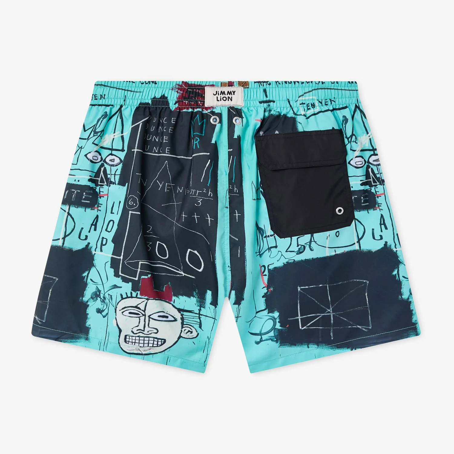 Basquiat Equals Pi Swim Shorts - Turquoise - Image 2