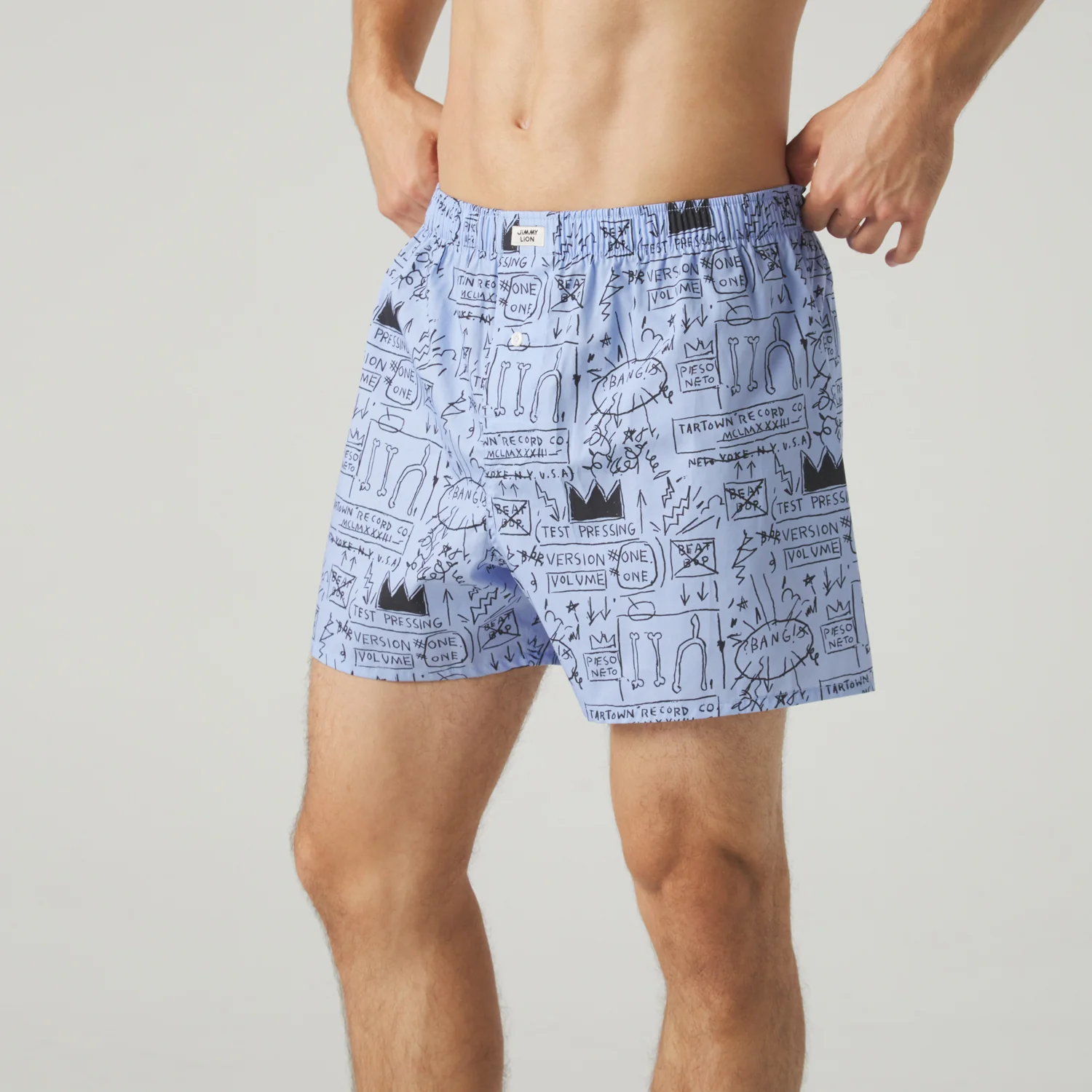Basquiat Beat Bop Boxer Shorts - Light Blue - Image 2