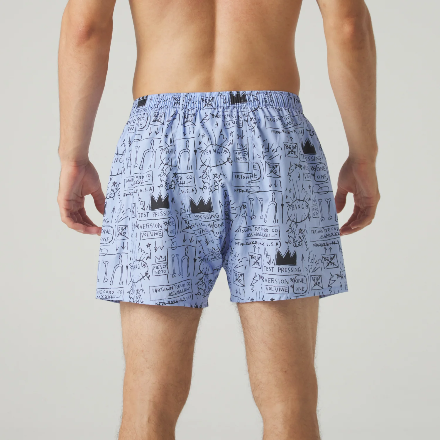 Basquiat Beat Bop Boxer Shorts - Light Blue - Image 3