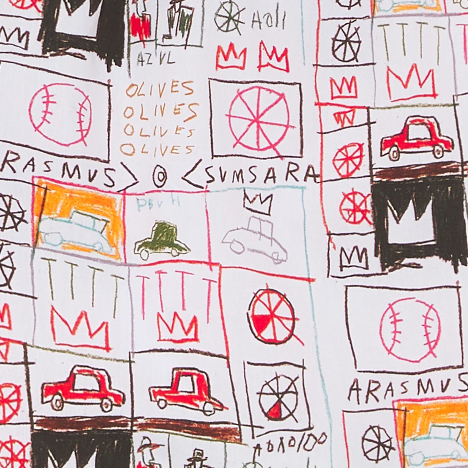 Basquiat Arasmus Olive Boxer Shorts - White - Image 4
