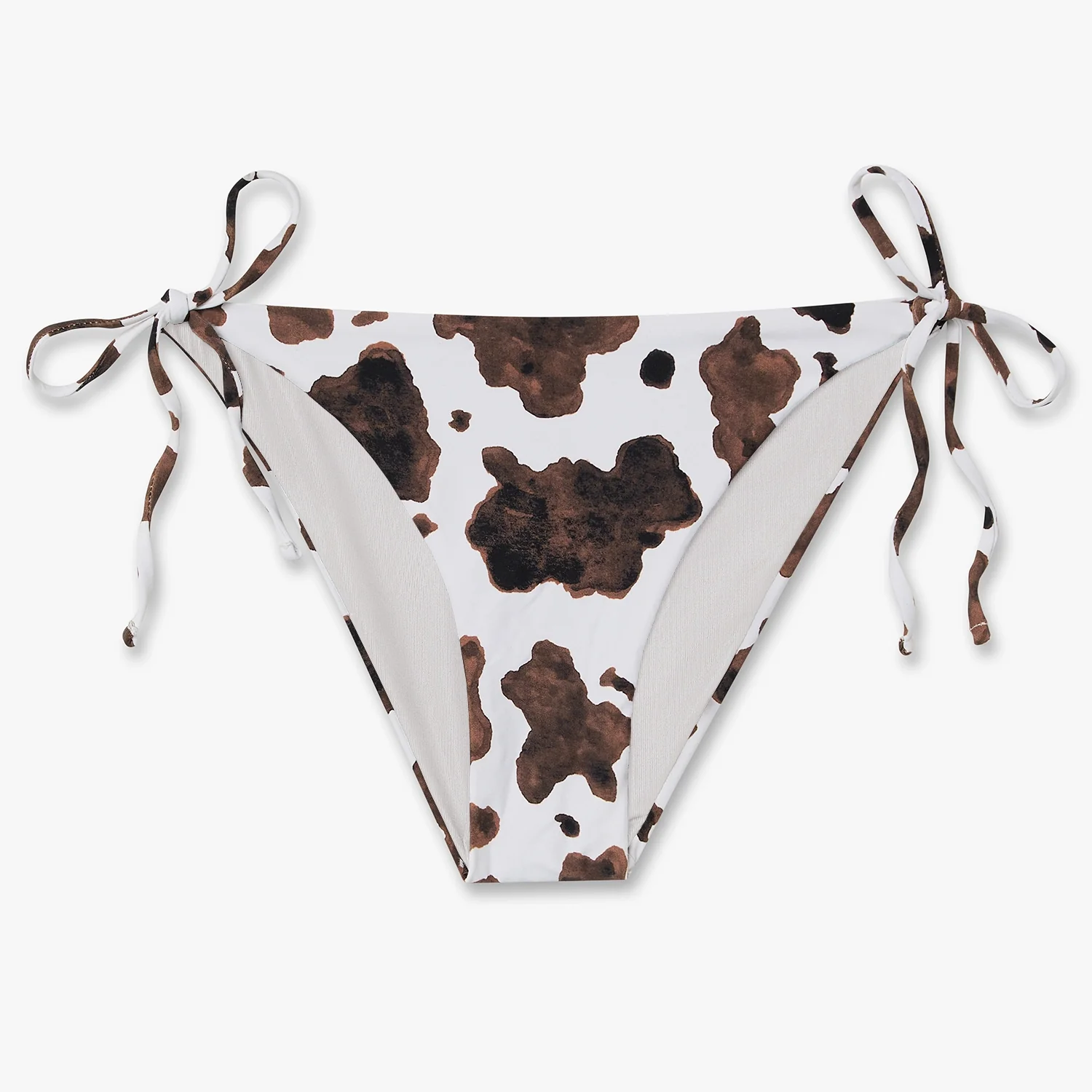 Cow Print Bikini Bottom - Off White