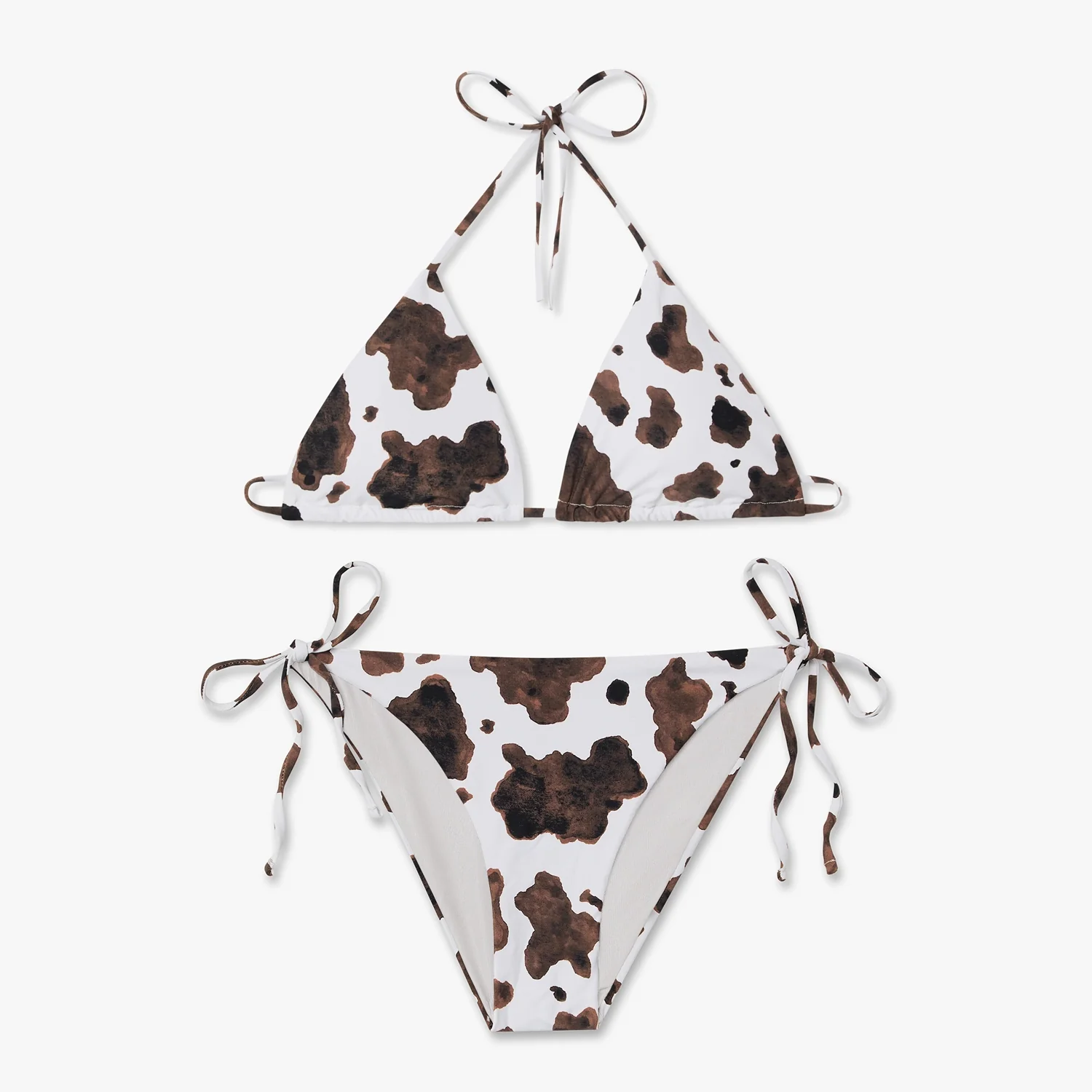 Cow Print Bikini Top - Off White - Image 2