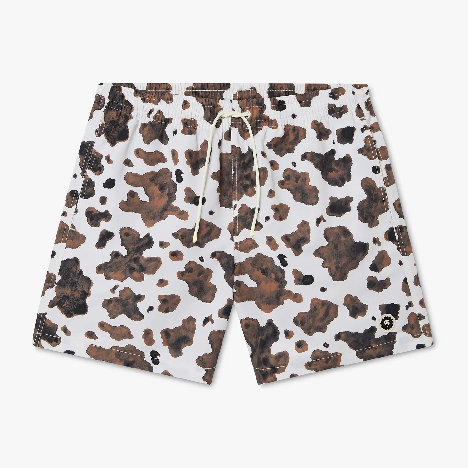 Cow Print Swim Shorts - Off White