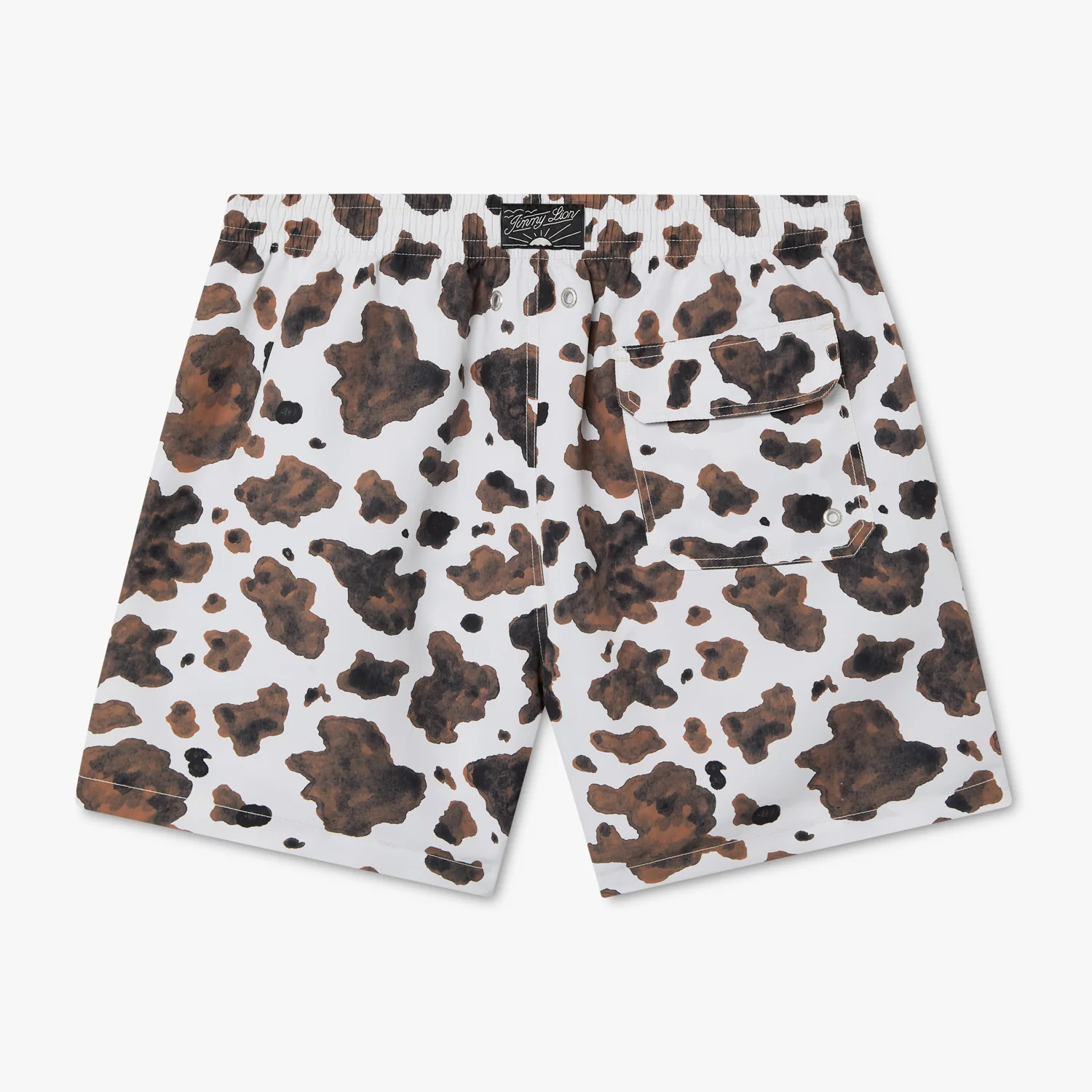Cow Print Swim Shorts - Off White - Image 2