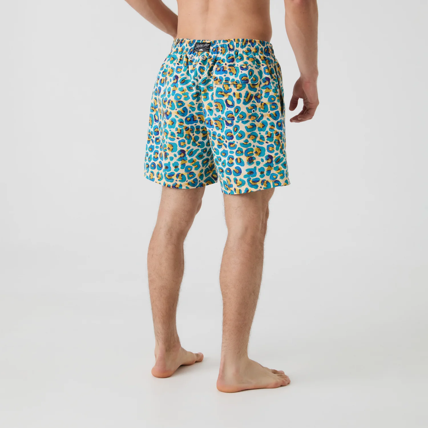 Leopard Print Swim Shorts - Butter Yellow - Image 4
